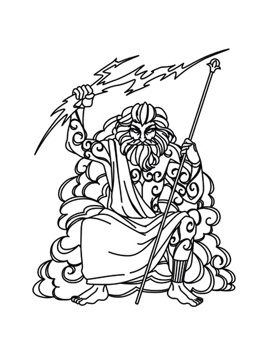 Desenho de Poder de Zeus para colorir