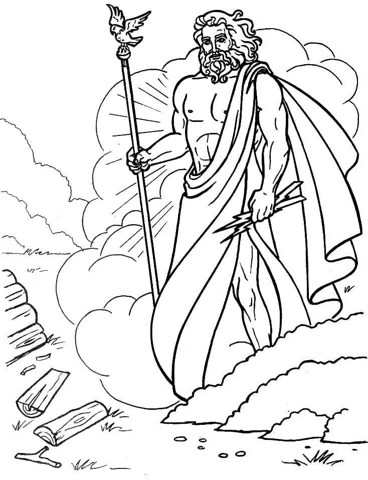 Desenho dePoderoso Zeus para colorir