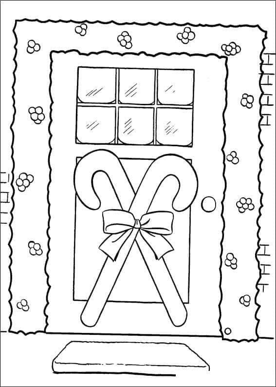 Desenho dePorta de Natal para colorir