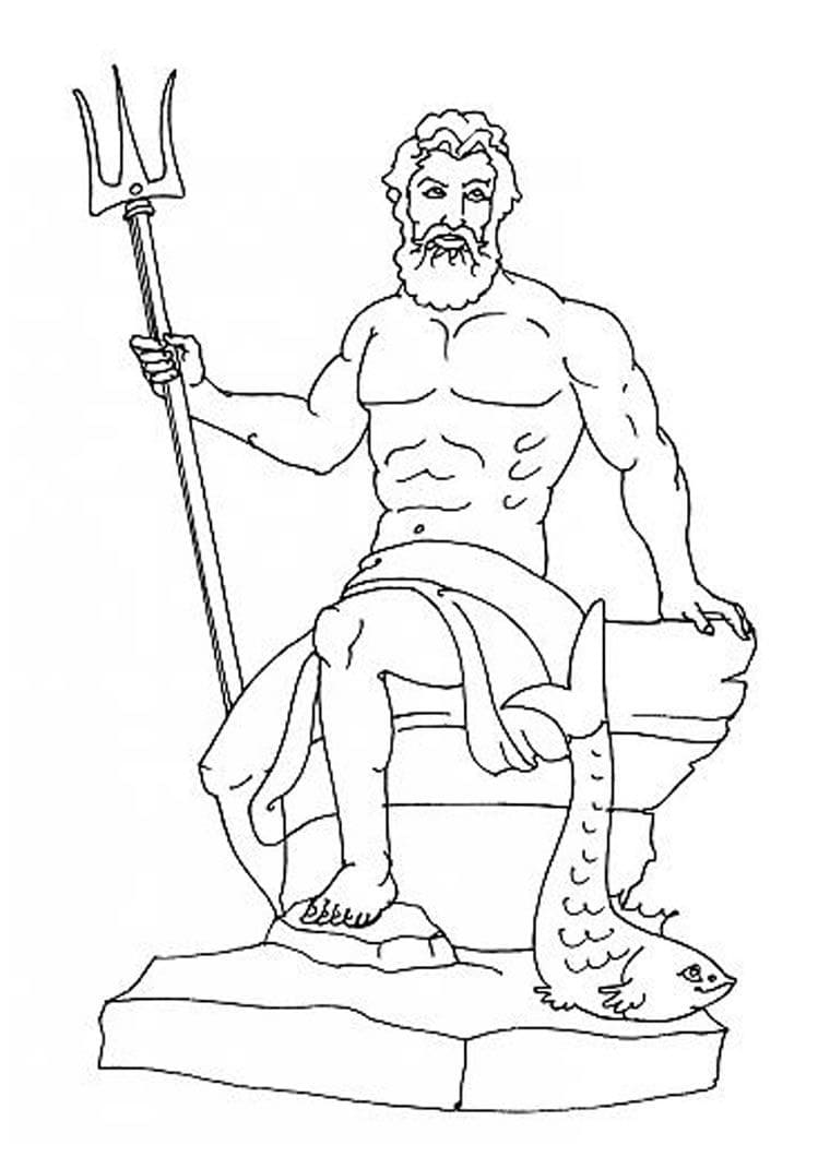 Desenhos de Poseidon para colorir