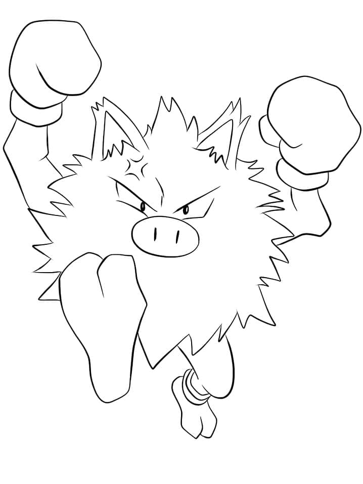 Desenho dePrimeape Pokemon para colorir