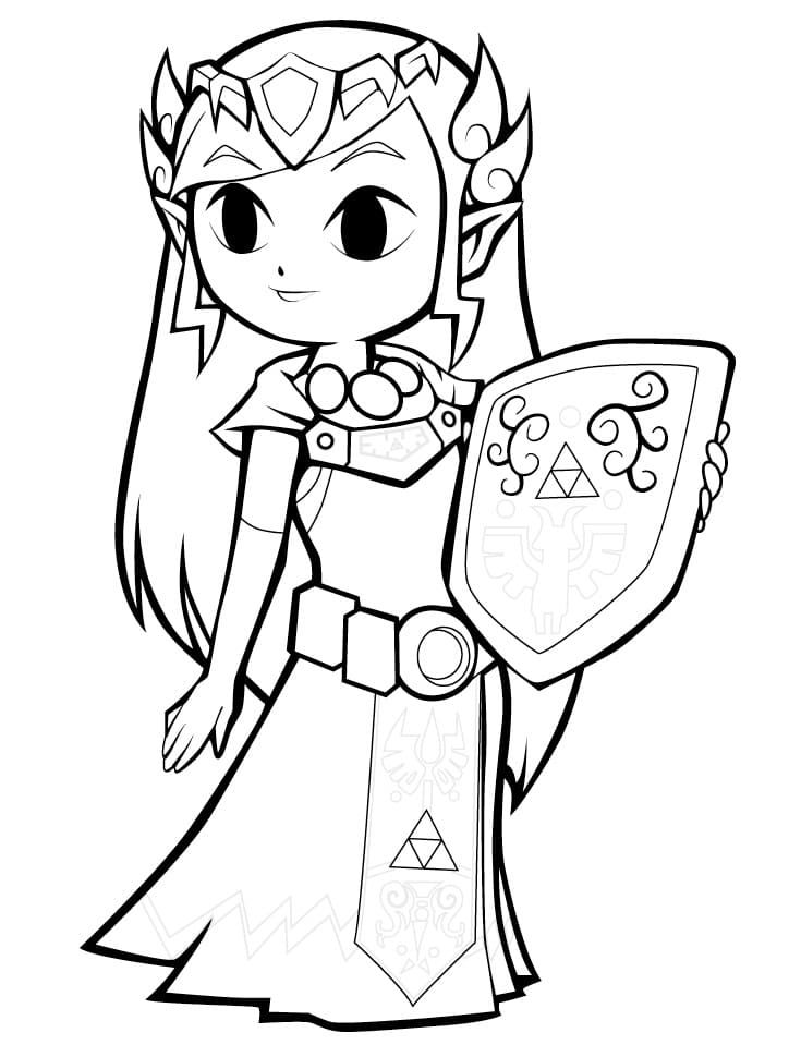 Desenho dePrincesa Zelda para colorir