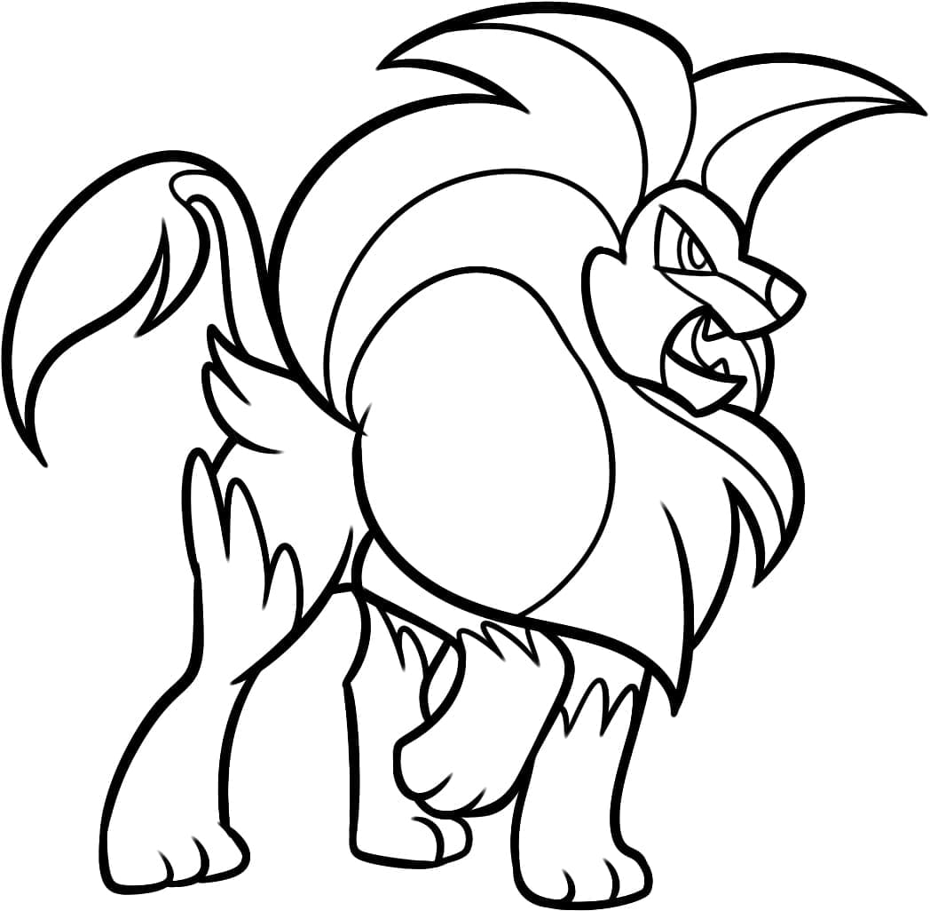 Desenho dePyroar Pokemon para colorir