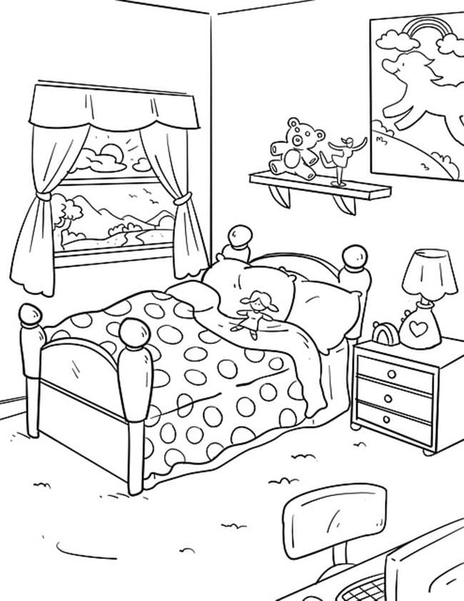 Desenhos de Quarto para colorir