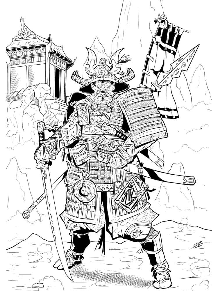 Desenho deSamurai 9 para colorir