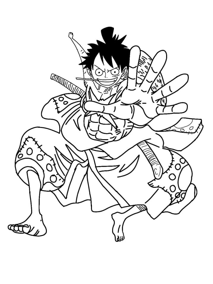 Desenho deSamurai Luffy para colorir