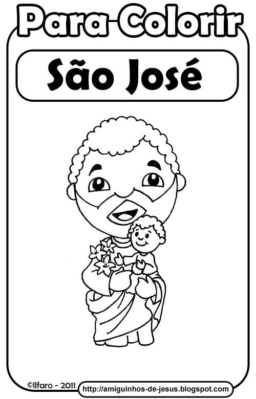 Desenho deSão José 2 para colorir