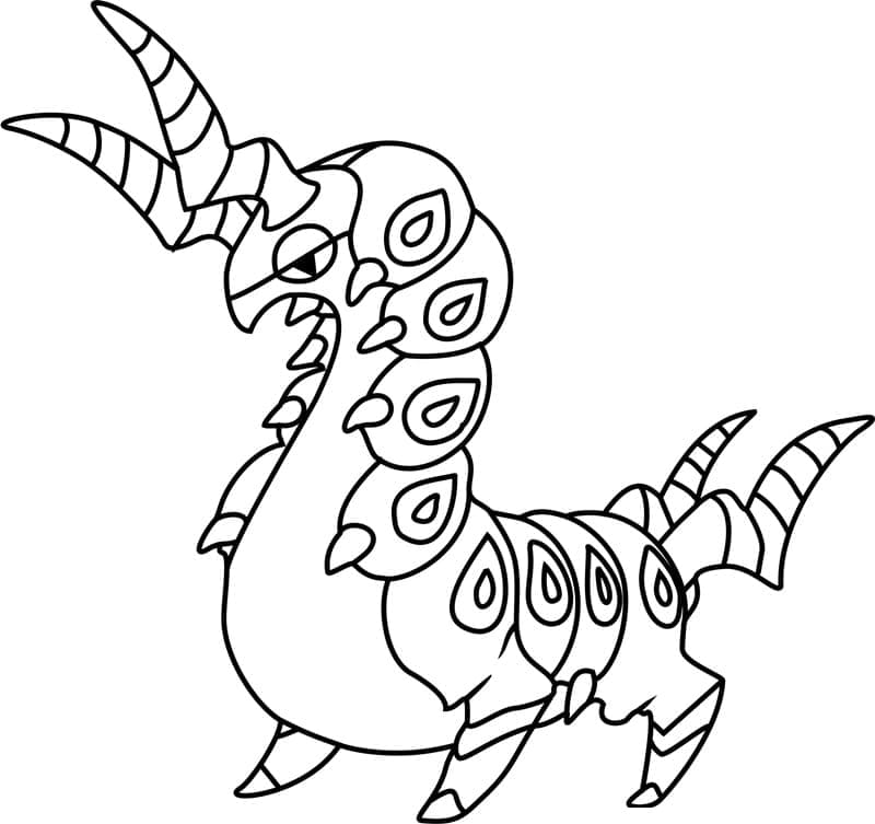 Desenho deScolipede Pokemon para colorir