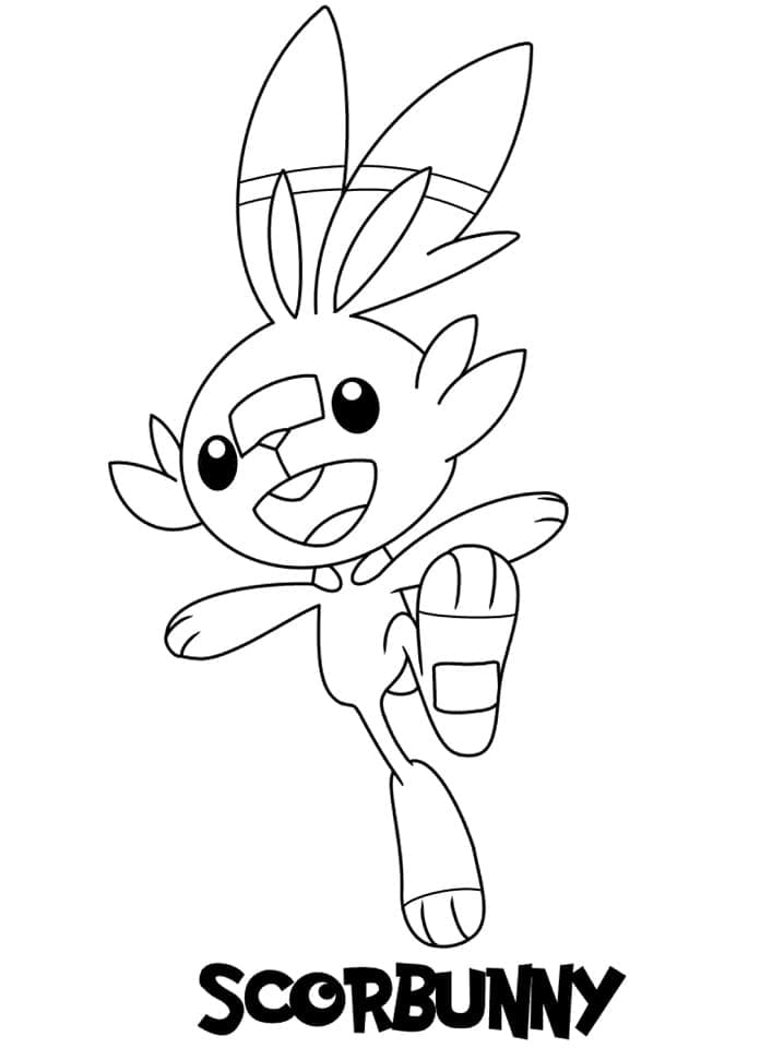 Desenho deScorbunny Pokemon para colorir