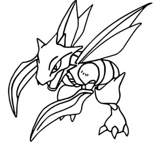 Desenho deScyther Pokemon para colorir