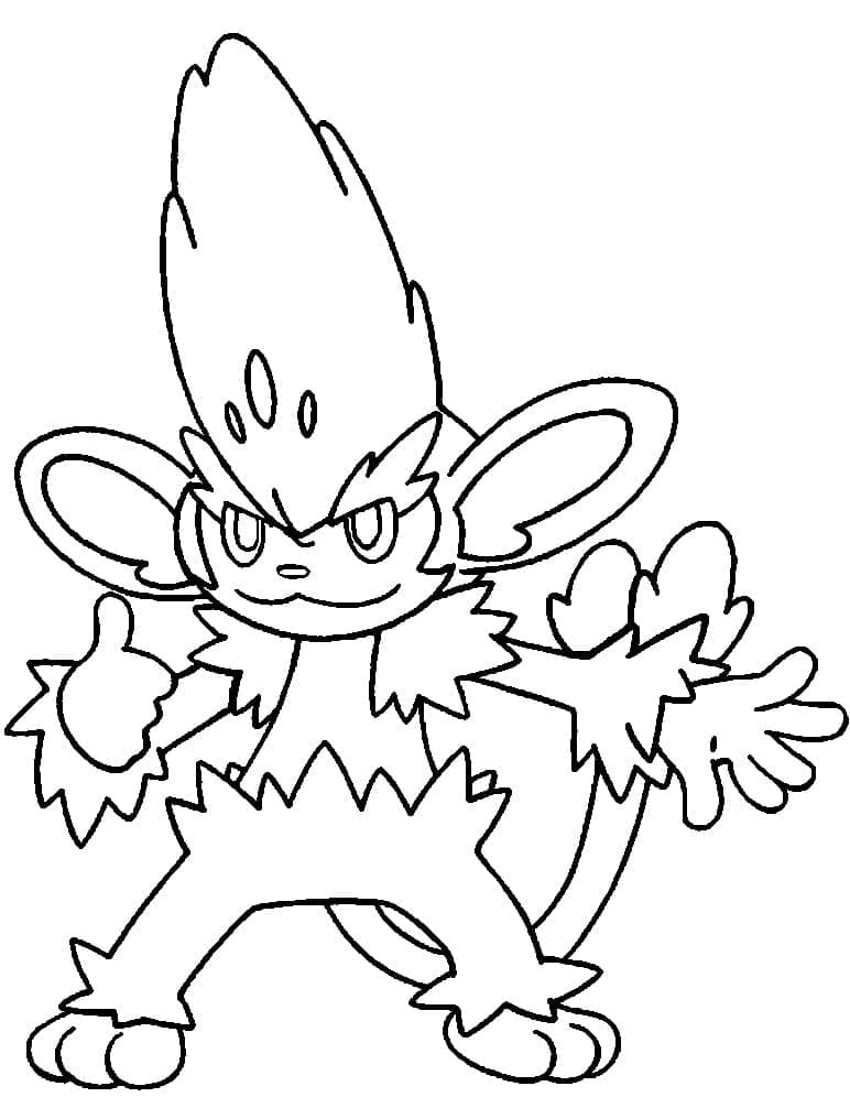 Desenho deSimisage Pokemon para colorir