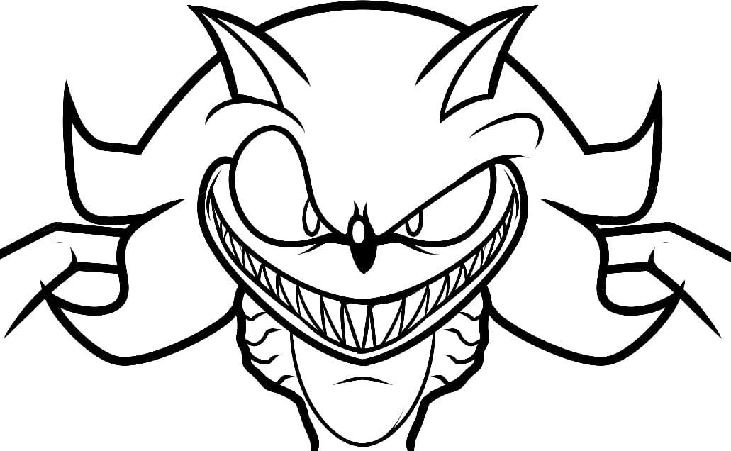 Desenho deSonic Exe Sorridente para colorir