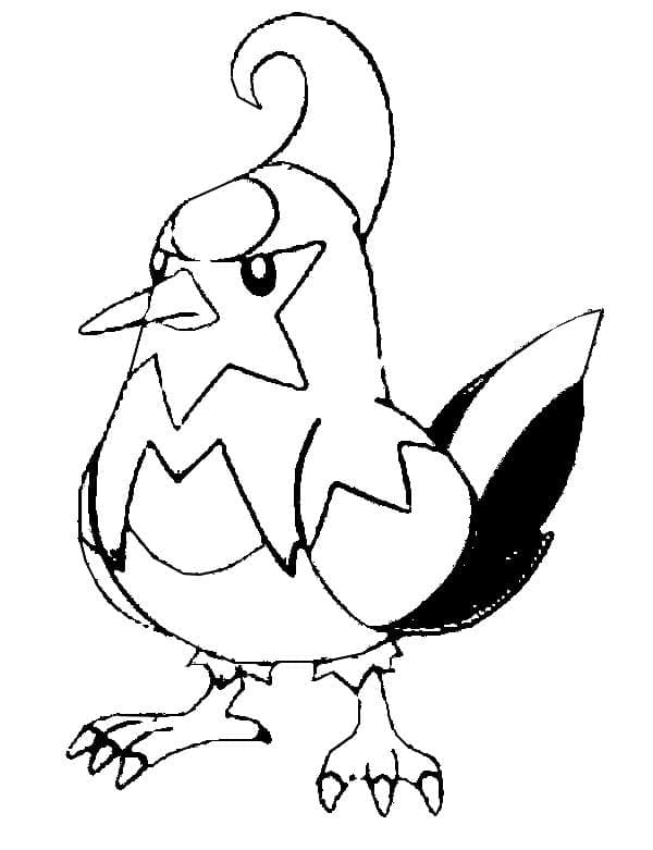 Desenho deStaravia Pokemon para colorir