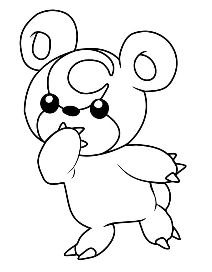 Desenho deTeddiursa Pokemon para colorir