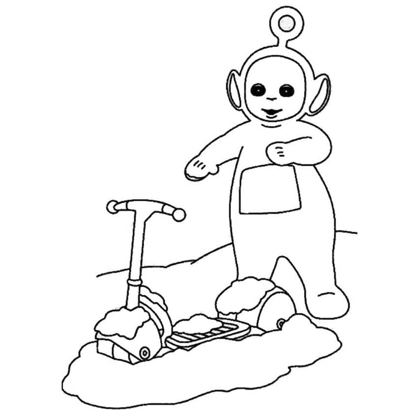 Desenho deTeletubbies com Patinete para colorir