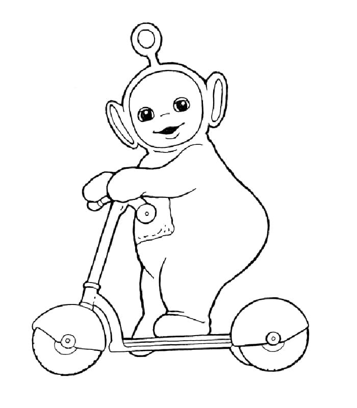 Desenho deTeletubbies no Patinete para colorir