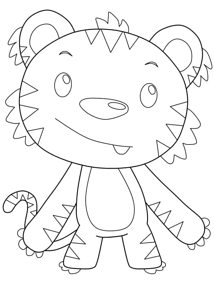 Desenho deTigre de Desenho Animado para colorir