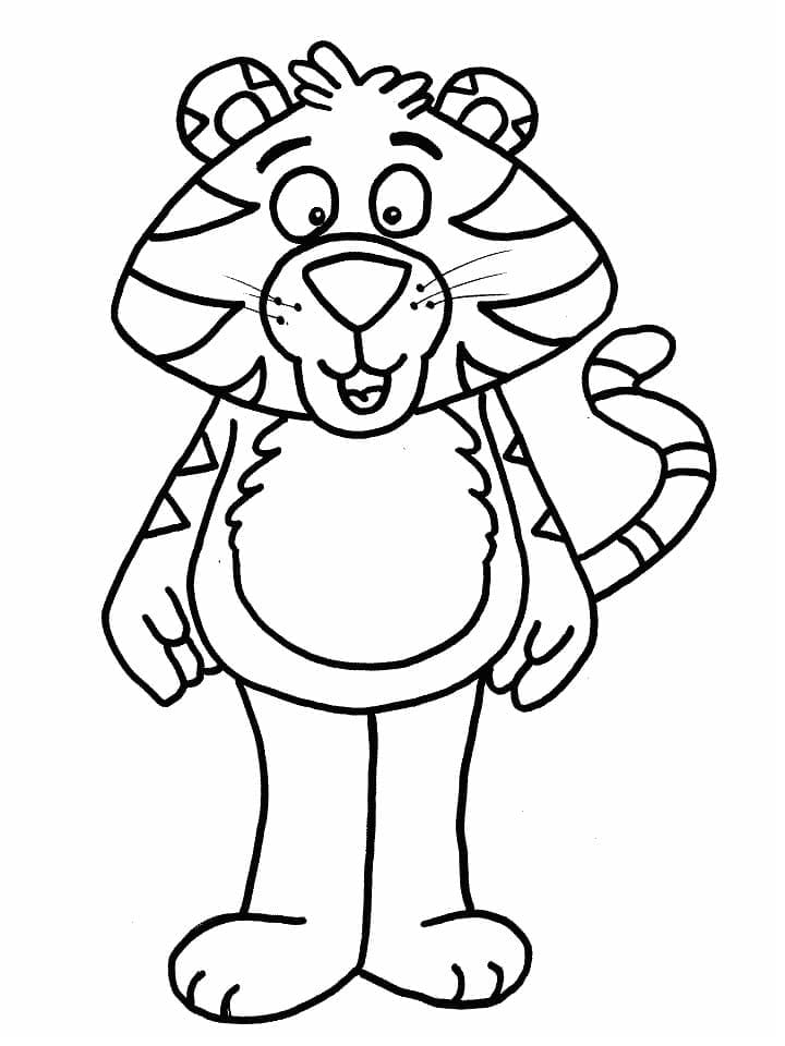 Desenho de Tigre em Pé para colorir