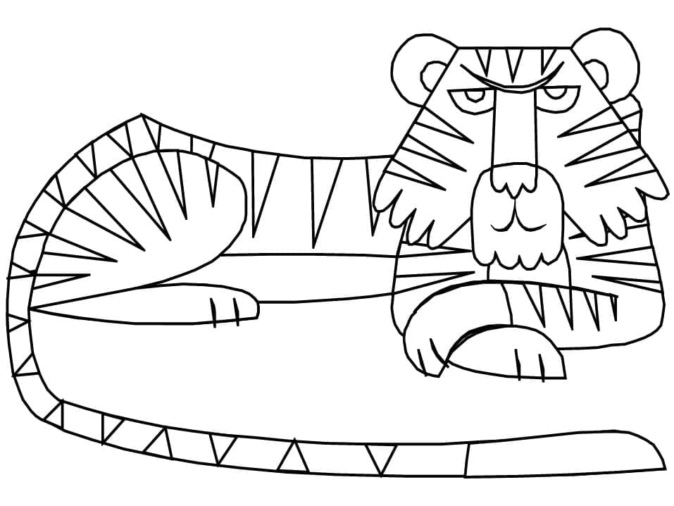 Desenho deTigre Fácil para colorir