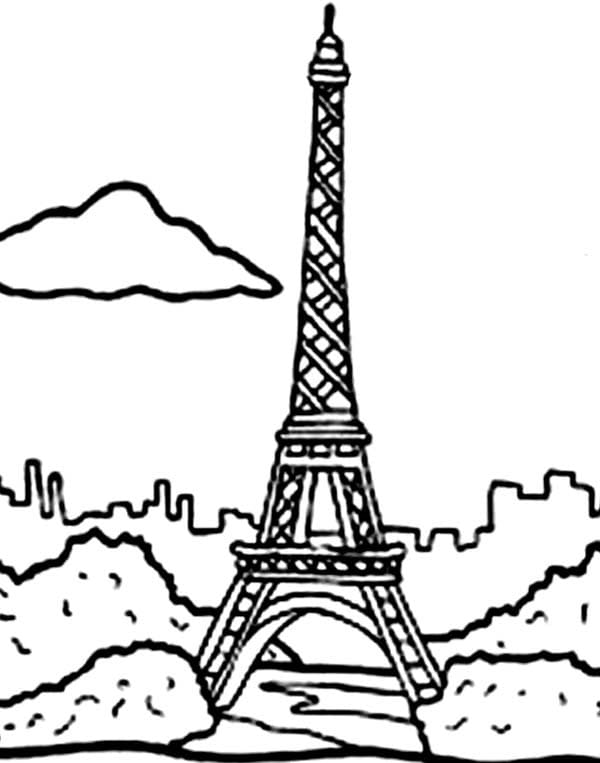 Desenho deTorre Eiffel 1 para colorir