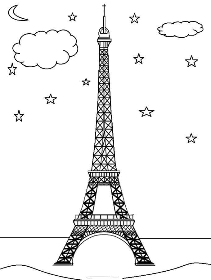 Desenho deTorre Eiffel 11 para colorir