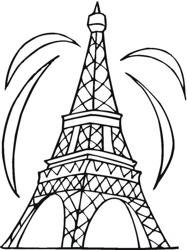 Desenho deTorre Eiffel 12 para colorir