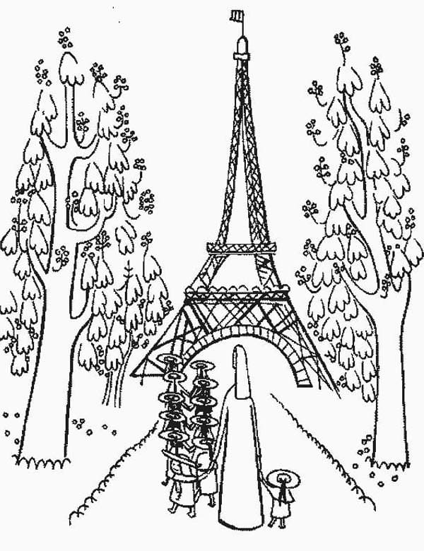 Desenho deTorre Eiffel 2 para colorir