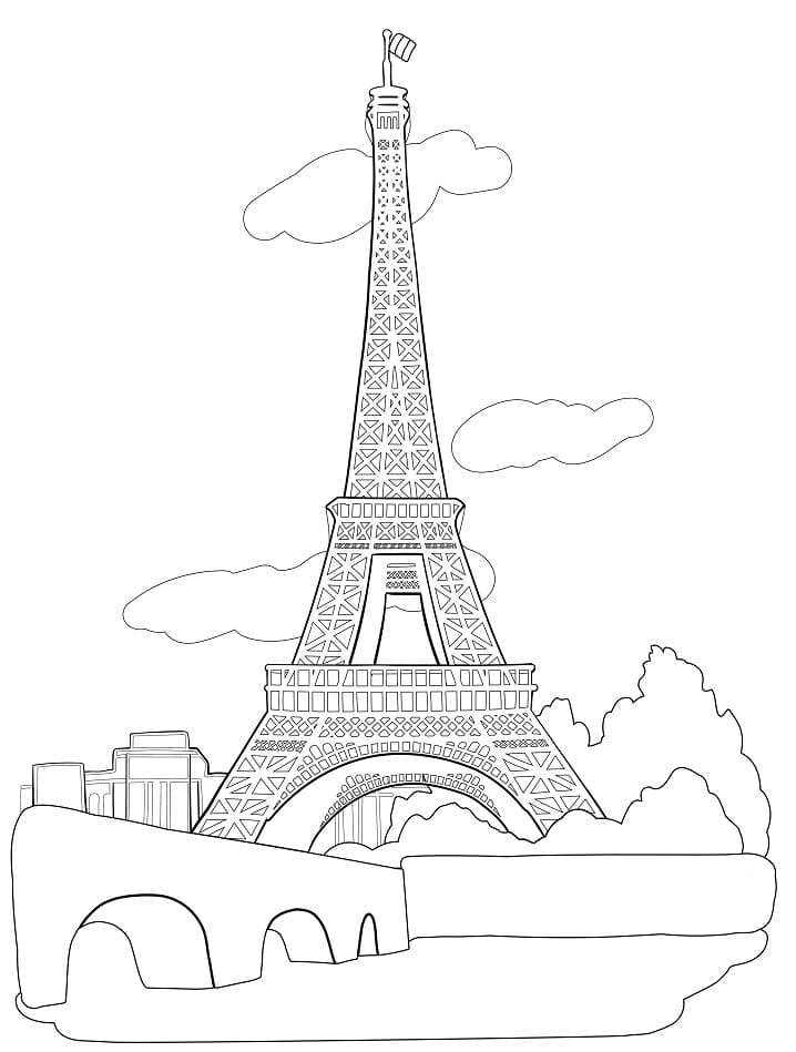 Desenho deTorre Eiffel 3 para colorir