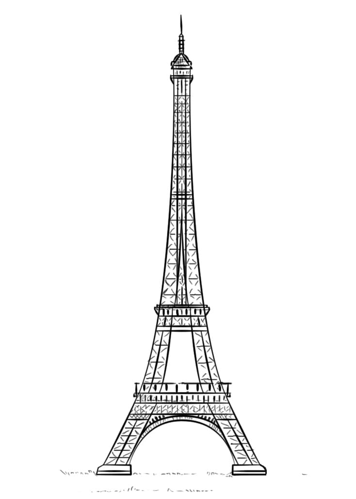 Desenho deTorre Eiffel 6 para colorir