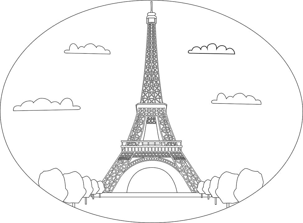 Desenho deTorre Eiffel 9 para colorir