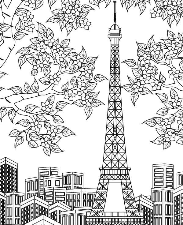 Desenho deTorre Eiffel Incrível para colorir