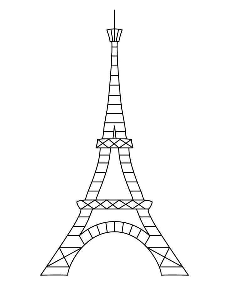 Desenho deTorre Eiffel na França para colorir