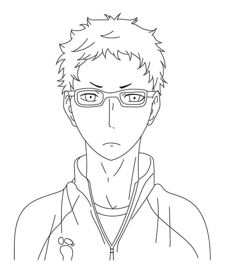 Desenho deTsukishima para colorir