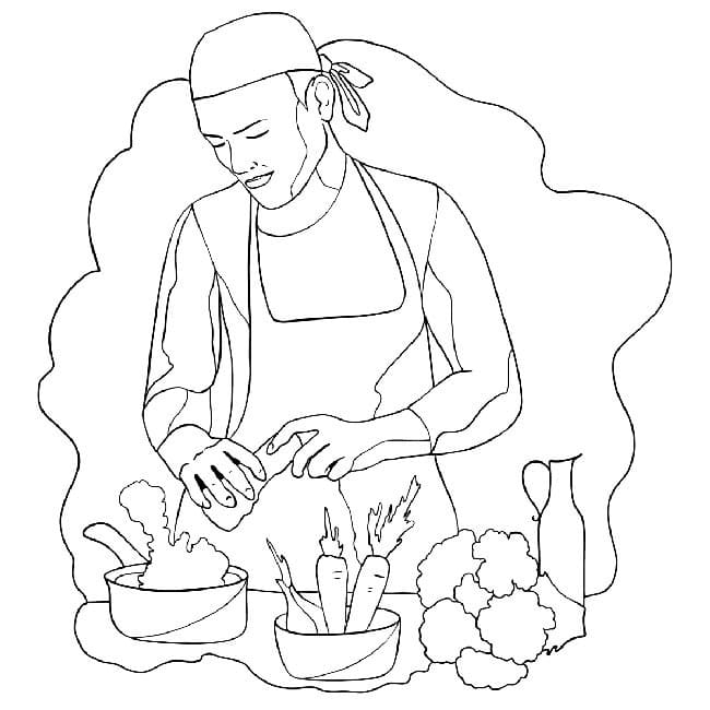 Desenho deUm Cozinheiro para colorir