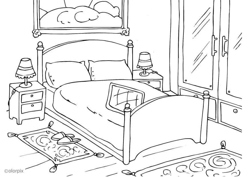 Desenho deUm Quarto para colorir