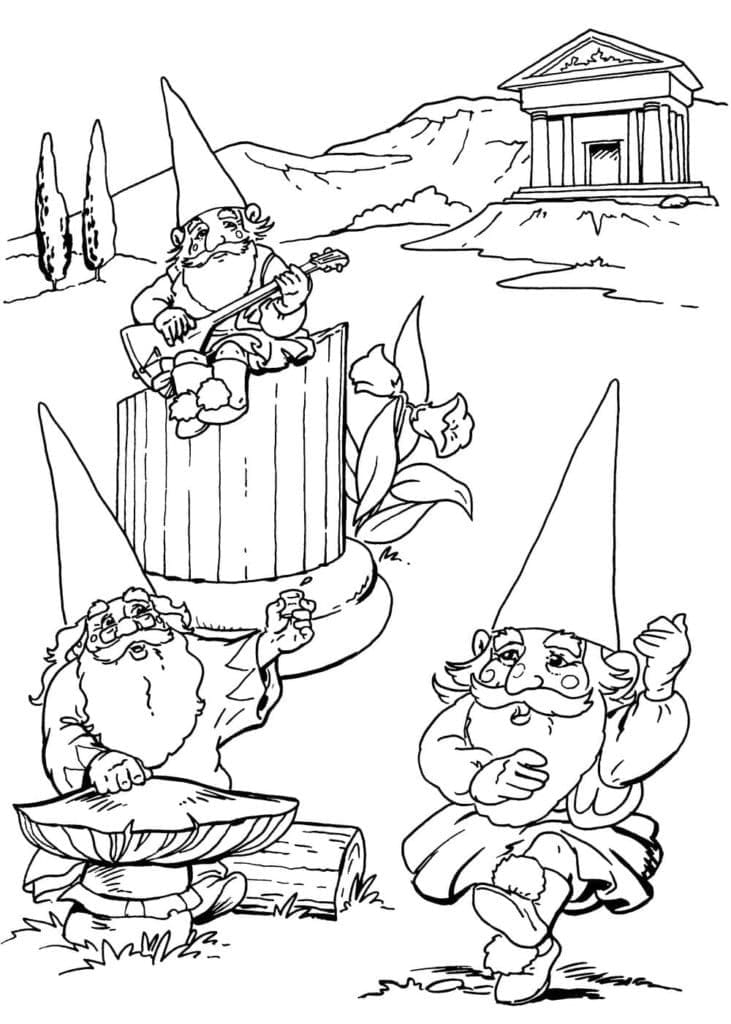 Desenho deVila dos Gnomos para colorir