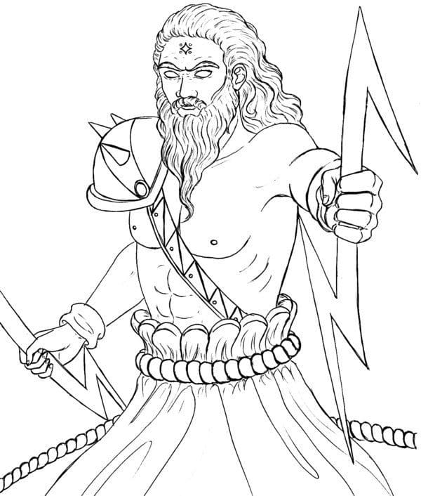 Desenho de Zeus 5 para colorir