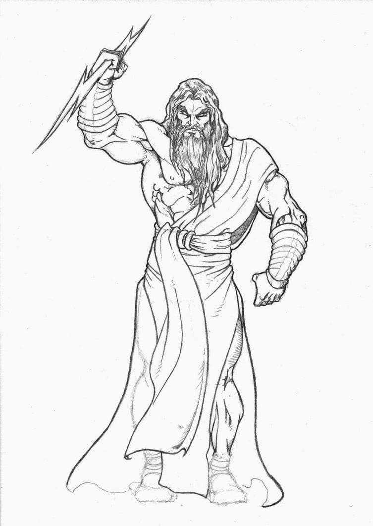 Desenho de Zeus 8 para colorir