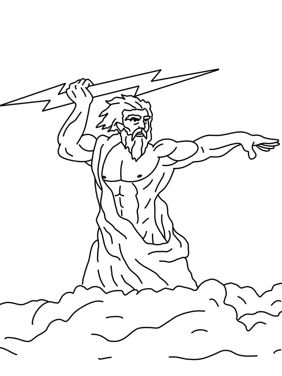 Desenhos de Zeus para colorir