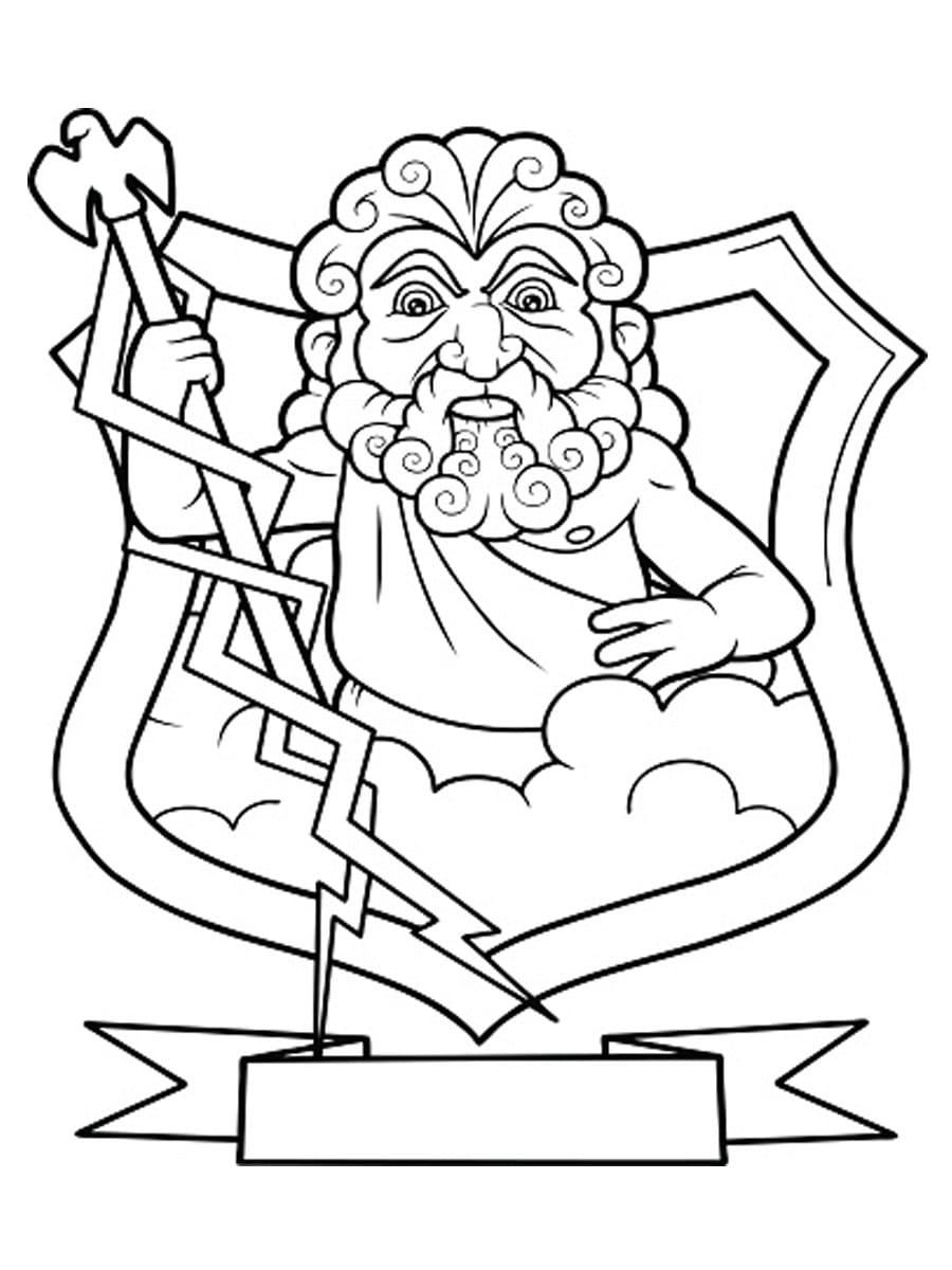 Desenho de Zeus o Deus Mais Forte para colorir