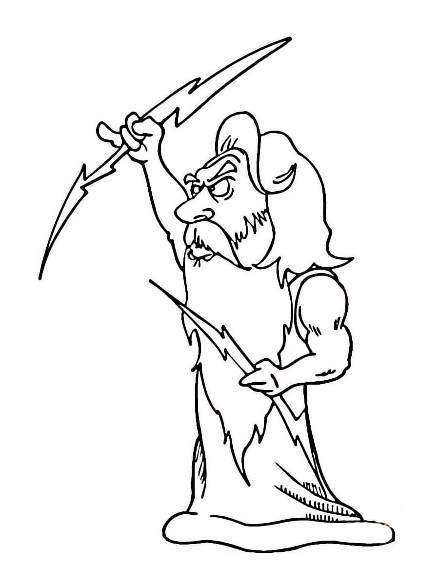 Desenho de Zeus Poderoso para colorir