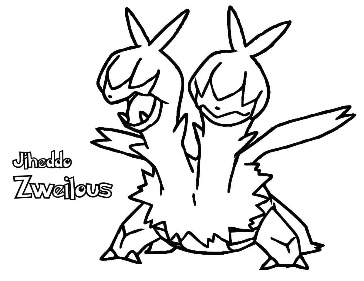 Desenho deZweilous Pokemon para colorir