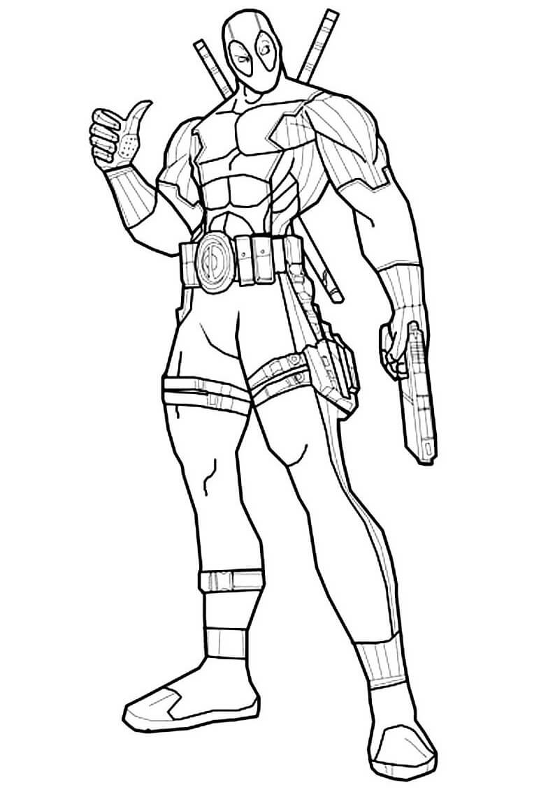 Desenho deDeadpool de Ação 1 para colorir