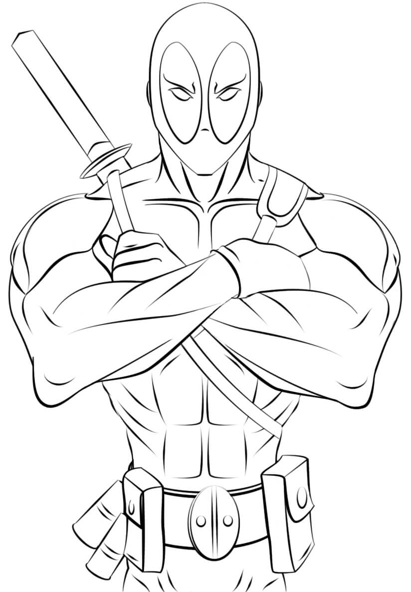 Desenho deDeadpool de Ação 6 para colorir