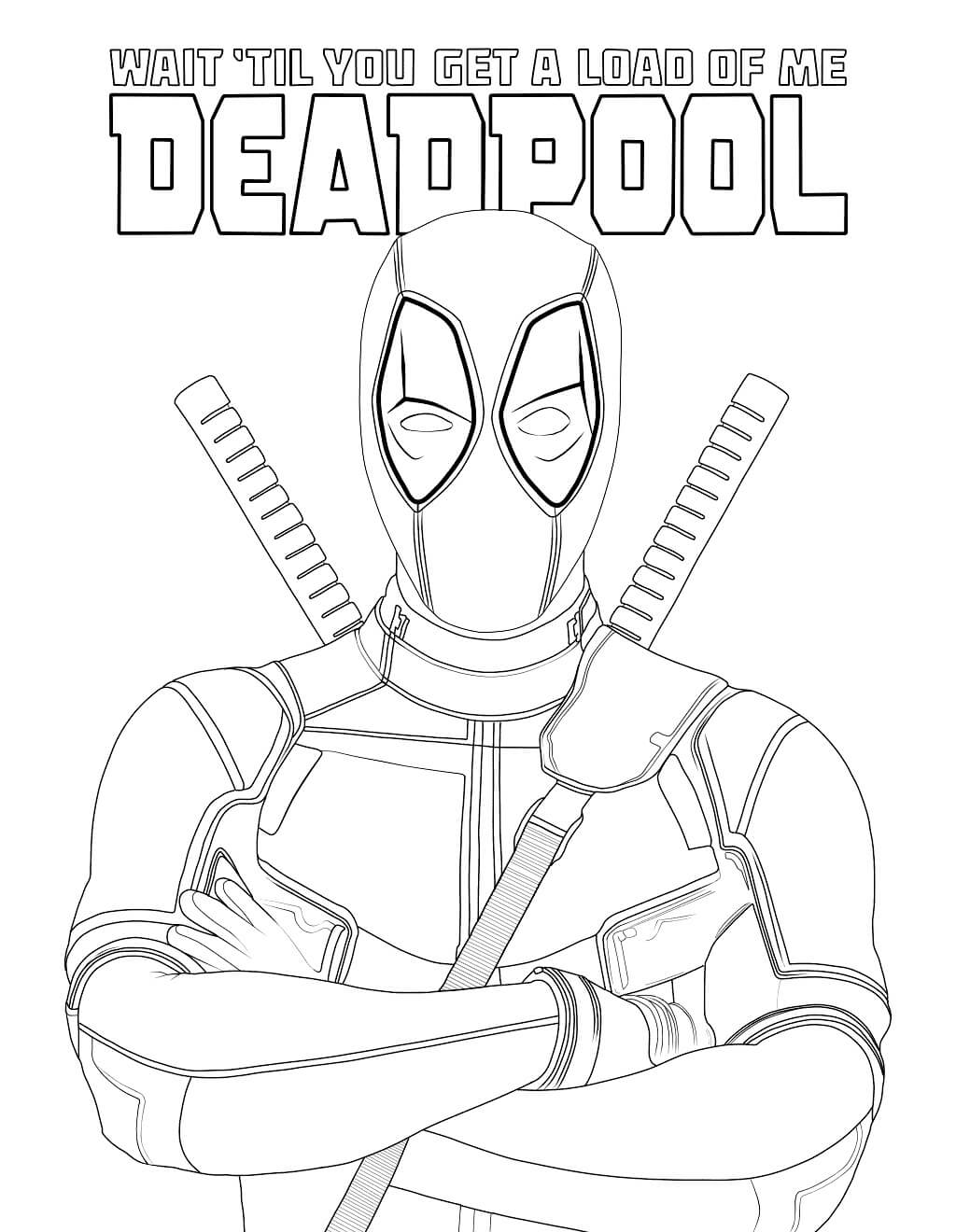 Desenho deDeadpool de Ação 7 para colorir