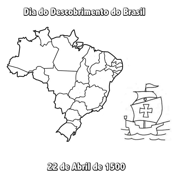 Desenho deDescobrimento do Brasil 10 para colorir