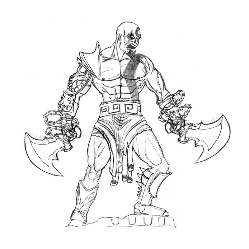 Desenho deDeus Kratos 1 para colorir