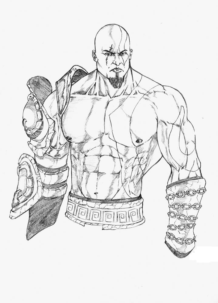 Desenho deDeus Kratos 2 para colorir