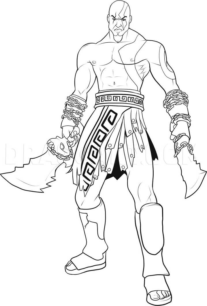 Desenho deDeus Kratos 4 para colorir