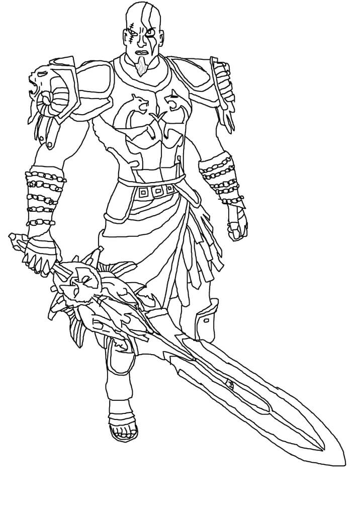 Desenho deDeus Kratos 5 para colorir